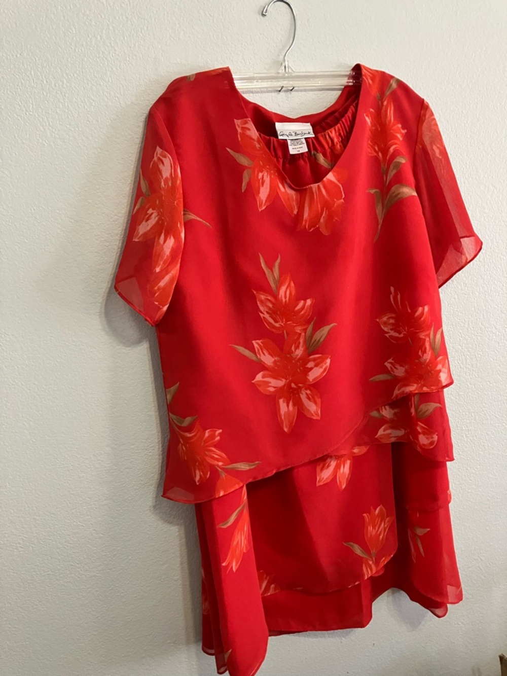 Gayle Burbank Dark Salmon Two Piece Outfit Top and Skirt Size 14
